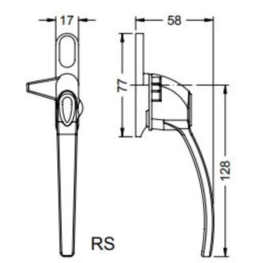 Schuco draaigreep LS 247761 - RS 247762