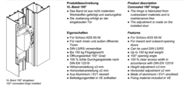 Schuco verdekt scharnier - 100 - per 2 stuk -  239831