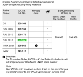 Schuco  rollerband scharnier -3-delig  - 239168