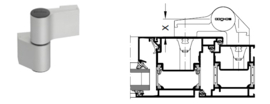 Schuco opbouw scharnier 2 delig 22 / 32 mm - 279570