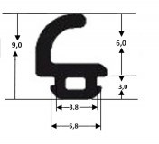 Schüco aanslagrubber* 224070 - per m1