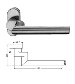 Schuco deurkruk - kleuren: 240033 Alu - 240038 RVS