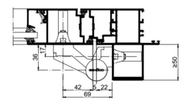 Schuco opbouwscharnier  2 delig - 36 mm - 279580