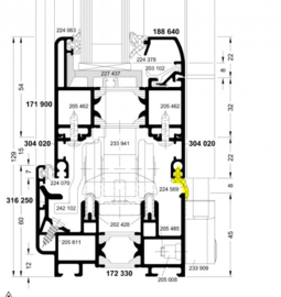 Schuco afdekrubber* 0FD 70 - per meter - 224569