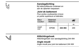 Schüco rubber* 244494 - per 10 meter