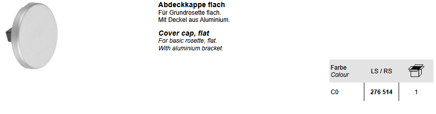 Schuco alu afdekkapje rozet - 276514