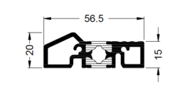 Schuco onderdorpel aluminium AWS 65 - per meter - 167260