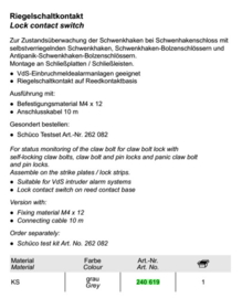 Schuco regel - schakelcontact - 240619