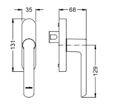 Schuco raamgreep - div. kleuren - 269509 /  214248