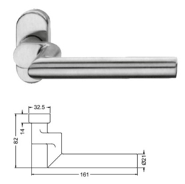 Schuco deurkruk brandwerend - RVS 240135