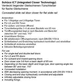 Schuco inbouwdeurdranger -  212889 / 212890