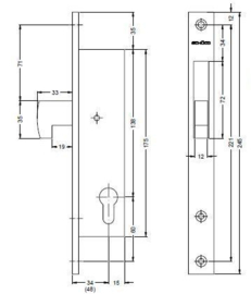 Schuco haakslot drn 48 mm 211371