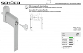 Schuco raamgreep - afsluitbaar -  269080 aluminium