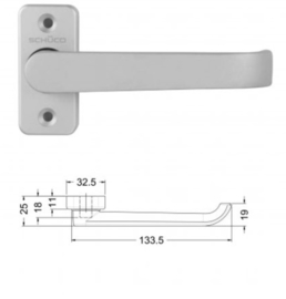 Schuco vlakke rolluik / screen deurkruk - 240799 aluminium
