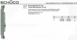 Schuco binnenwerk 23 mm AWS Royal S AvanTec  - LS  243033 / 275035 -  RS  243034 / 275036