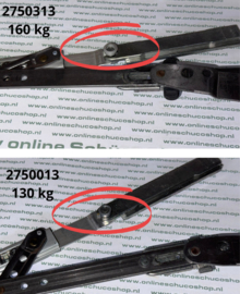 Schuco  AvanTec draai kiep schaar 400 mm 130 kg - 275013 (LS) -  275014 (RS)