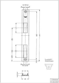 Schuco sluitplaat 221 mm - 208408