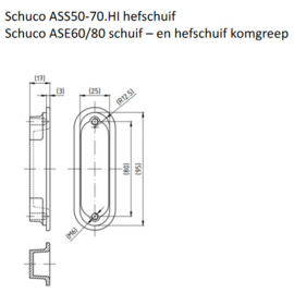 Schuco schuifdeur komgreep 269225 ALU