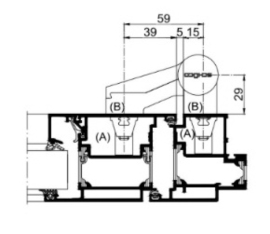 Schüco opbouwscharnier 2 delig - 29 mm -  279600