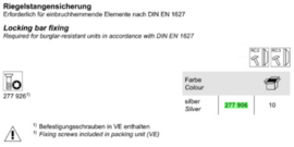 Schuco regelstangbeveiliging - per stuk - 277906 / 277905