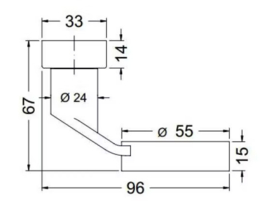 Schuco deurknop 55*15 mm - 240701 RVS