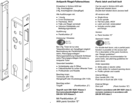 Schuco anti paniek vlakke voorplaat - E 35/92 - 241257 / 241258