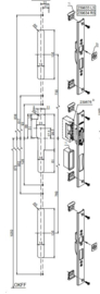 Schuco 3 delige set sluitplaten - 239633 LS / 239634 RS