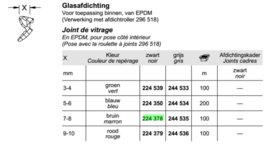Schüco beglazingsrubber bruin - 7 / 8 mm -  224378 - per m1