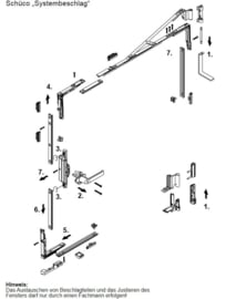 Schuco regelstang VarioTec - 2 x 1 meter -  98050016 / 244106 - 98050015
