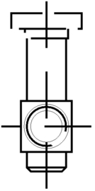 Schüco espagnolet nokken 239351  t.b.v. opbouw espagnolet - 28 / 22.5 mm