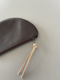 FLAT MOON purse - chocolate leather - limited color edition