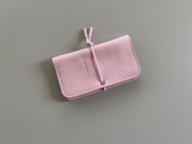 KNOT wallet - cotton candy leather & elastic