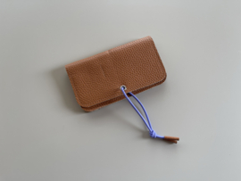 KNOT wallet - caramel leather & lilac elastic