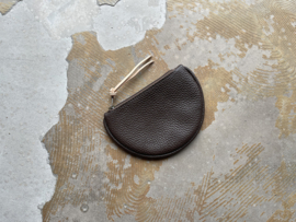 FLAT MOON purse - chocolate leather - limited color edition