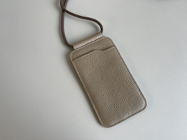 EDGE phone sling - tree bark leather - cord shoulder strap