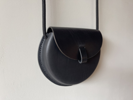 BUBBLE bag - black leather & black cord