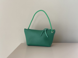CORD pouch / bag - green grass leather & cord