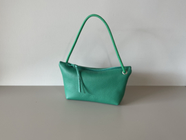 CORD pouch / bag - green grass leather & cord