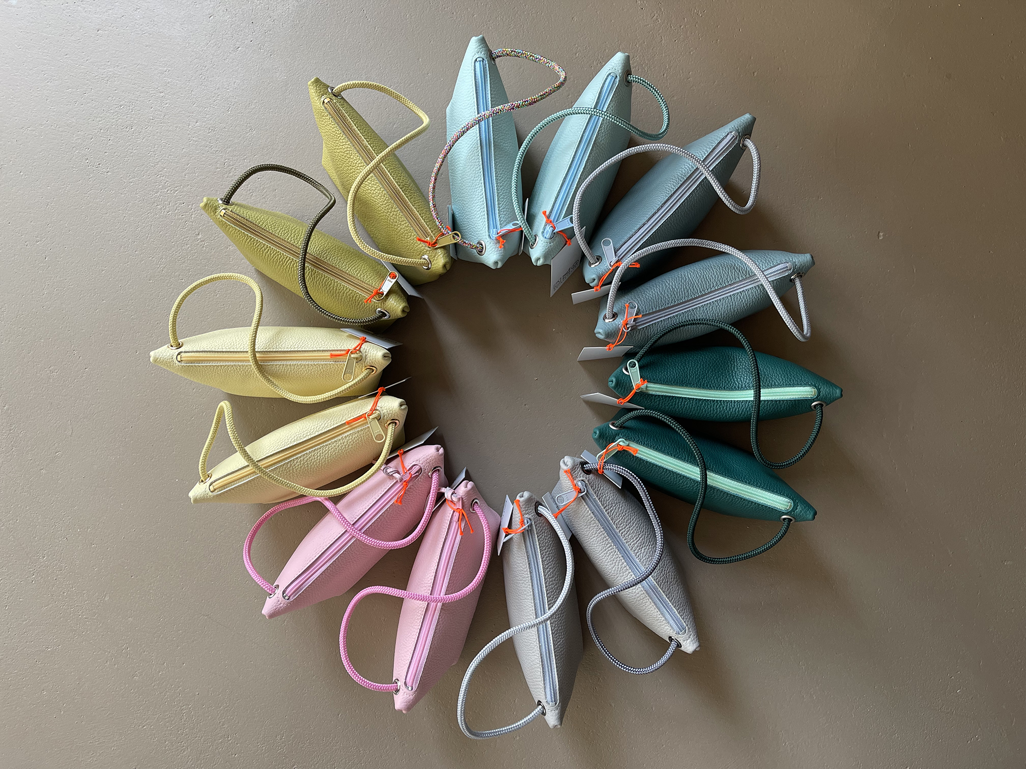 CORD pouch / bag - cotton candy leather
