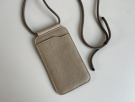 EDGE phone sling - tree bark leather - cord shoulder strap