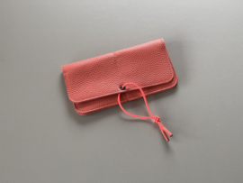 KNOT wallet wide - coral leather