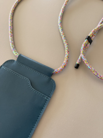 EDGE phone sling - ocean leather - cord shoulder strap