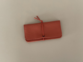 KNOT wallet wide - brick leather