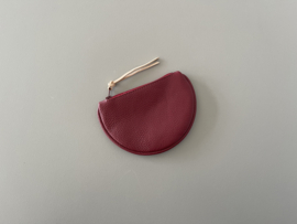 FLAT MOON purse - cranberry leather - limited color edition