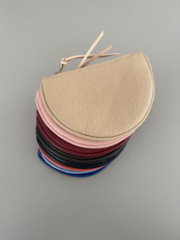 FLAT MOON purse - biscuit leather 