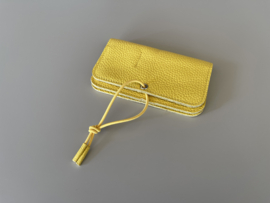 KNOT wallet - dandelion leather & elastic