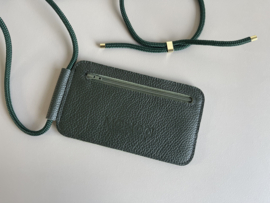 EDGE phone sling - dark cedar leather - cord shoulder strap