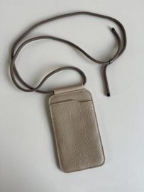 EDGE phone sling - tree bark leather - cord shoulder strap
