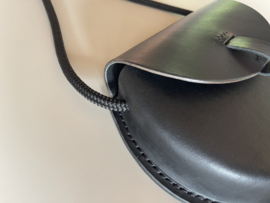BUBBLE bag - black leather & black cord