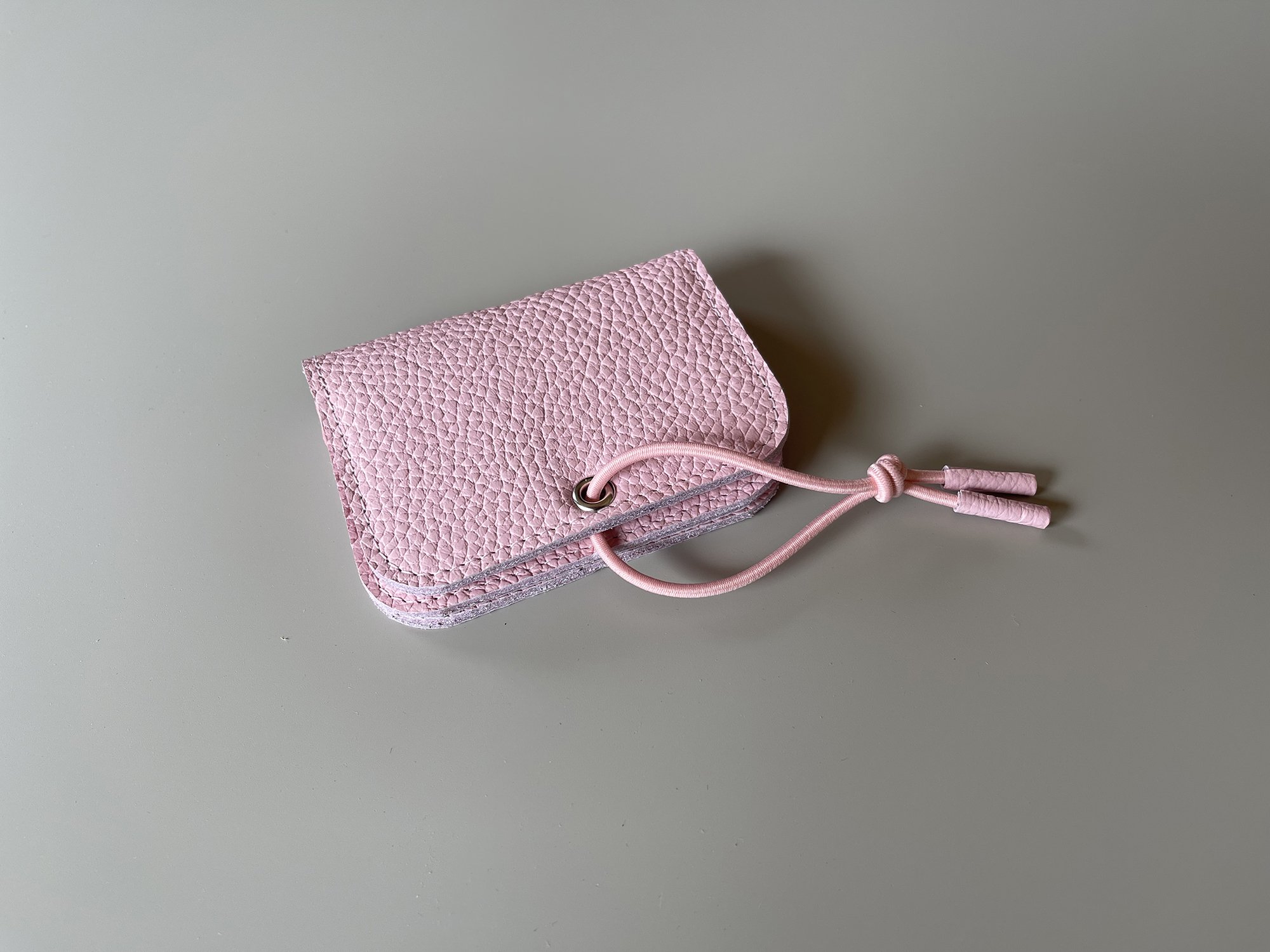 KNOT wallet mini - cotton candy leather & elastic